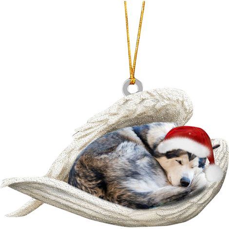 Ornement De Sapin De Noël - Chien Et Ange - Acrylique - Pour Décoration Intérieure - Lot De 1 Pièce (1/5)