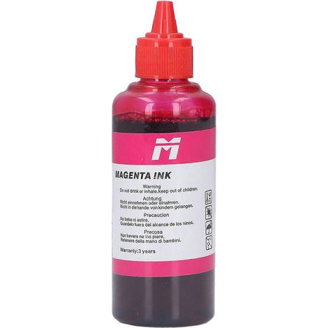 Flacon de recharge de 100 ml d'encre haute pureté pour imprimantes HP (Magenta)
