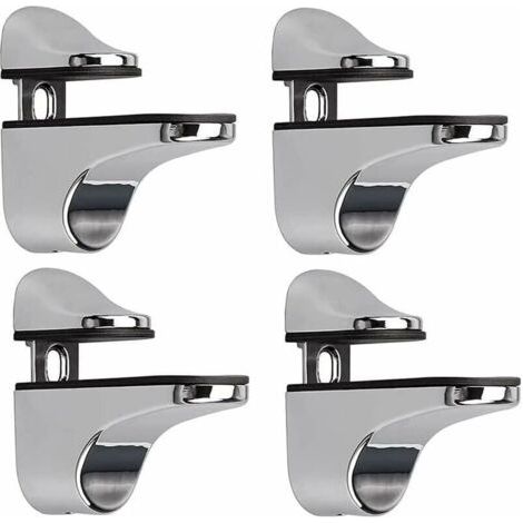 Support D'étagère en Verre Réglable, 4 Pcs Support D'étagère en Verre, Pince en Verre à Fixation Murale, Support pour Étagères en Verre, pour Tablette Verre,de