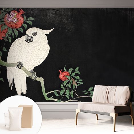 Fototapete Tapete Vliestapete mit Kleber Büro Wandgestaltung - Wanddekoration Wohnzimmer Paprika-Papagei 312x219 cm (1/5)