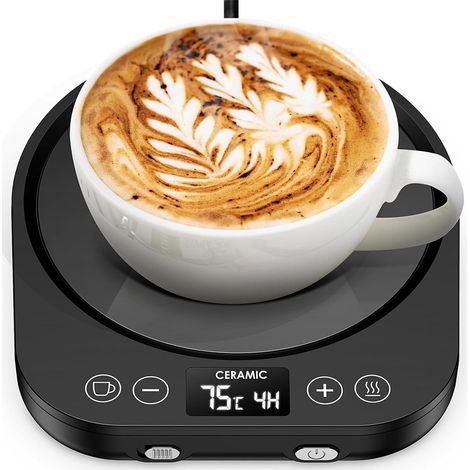 Sous-Tasse Chauffant Électrique - 9 Niveaux De Température - Arrêt Automatique 4h - USB-C Pour Bureau Et Maison - Noir (1/5)