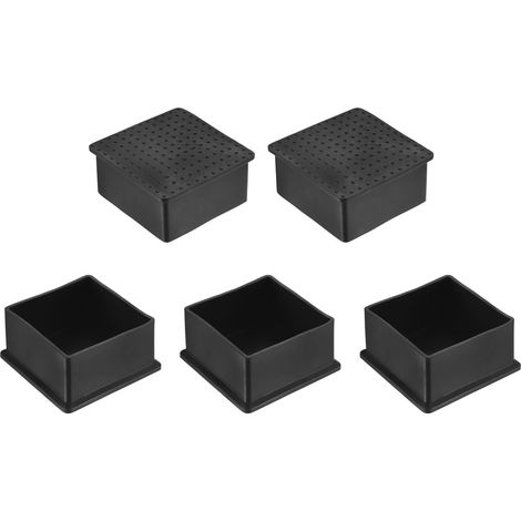 5 Pièces Bouchons Carrés en Plastique 60 x 60mm Noir (1/5)