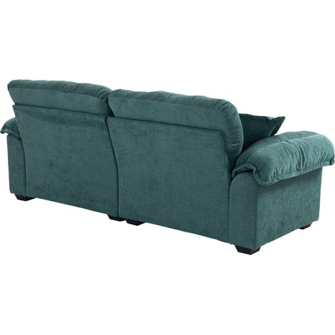 Sofá de 2 plazas de chenilla verde con cojines de doble capa y asiento profundo (1/5)