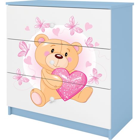 Kinderkommode Babydreams Blau, Bär mit Herz (1/5)