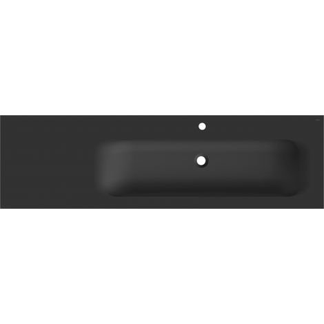 Mexen Vela Einlasswaschbecken rechts 161 x 46,5 cm, schwarz matt - 25231671P (1/3)