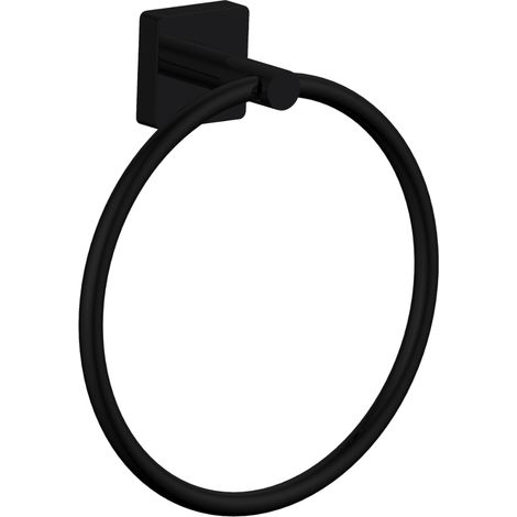Inda - Porta asciugamani ad anello Forum Quadra nero opaco (1/2)