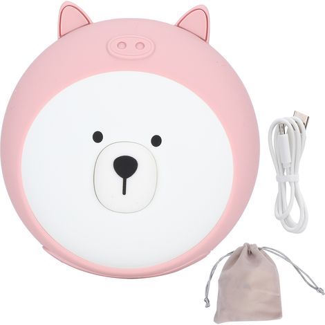 Ventilateur de bureau portable compact avec veilleuse, 5 vitesses réglables, rechargeable USB, pour dortoir bureau voyage, rose (1/5)