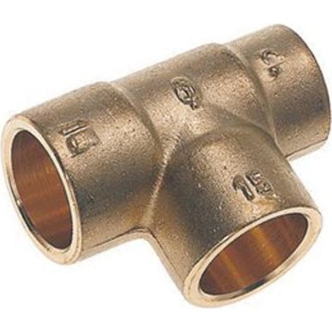 Raccord en laiton en T capillaire 35x28x35 mm Kiwa