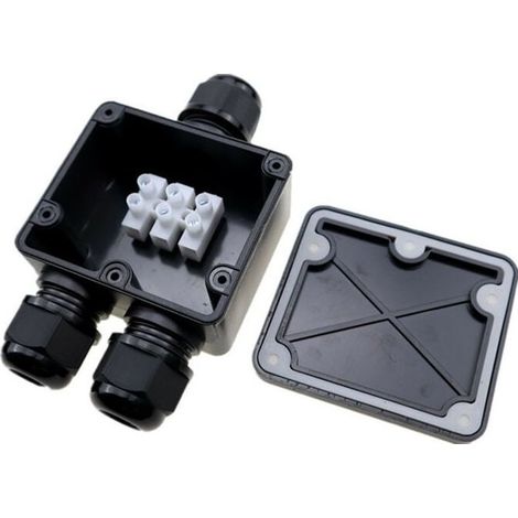 2pcs IP68 Waterproof Junction Box, Outdoor Waterproof Junction Box, 3 Way Cable Connection Box for Ø5mm-9mm Cable, A (1/5)