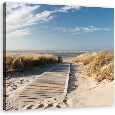Tableau sur toile Dunes de la plage de la mer du Nord 40x40 (1/5)