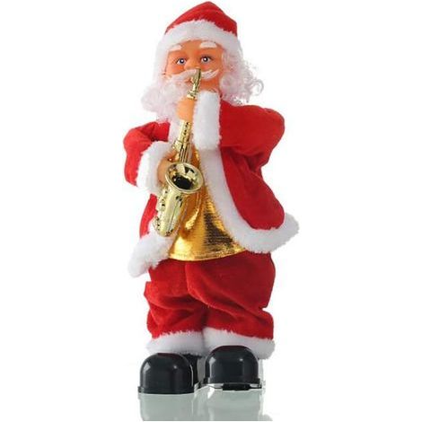 Singender und tanzender Weihnachtsmann mit Saxophon, Weihnachtsdekorationen (1/5)