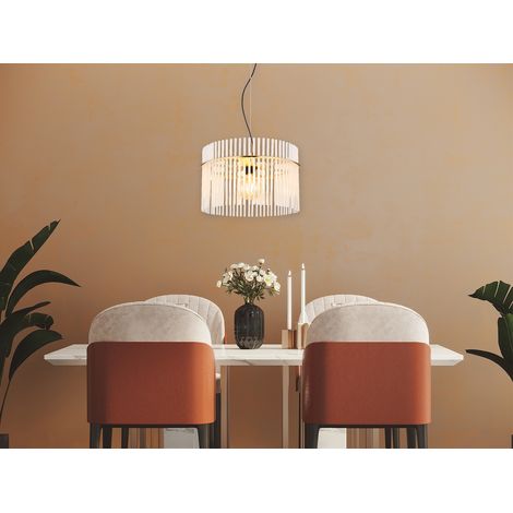 LED Pendelleuchte mit transparenten Echtglas Stäben, Ø 40cm (1/5)