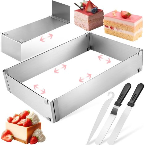 Rectangular Extendable Pastry Frame with Removable Partition (1/5)