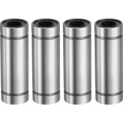 4 Stück LM6LUU Linearlager 6mm Bohrung 12mm OD 35mm Länge Linearkugellager Doppelseitig Gummiabgedichtetes Lagerstahl für CNC-Maschine 3D-Drucker Lebensmittelverpackungsmaschine (1/5)