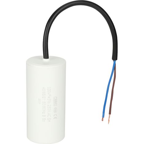 Condensateur de fonctionnement CBB60 à fils 250 V CA 100 µF 50/60 Hz pour compresseurs d'air motorisés (1/5)