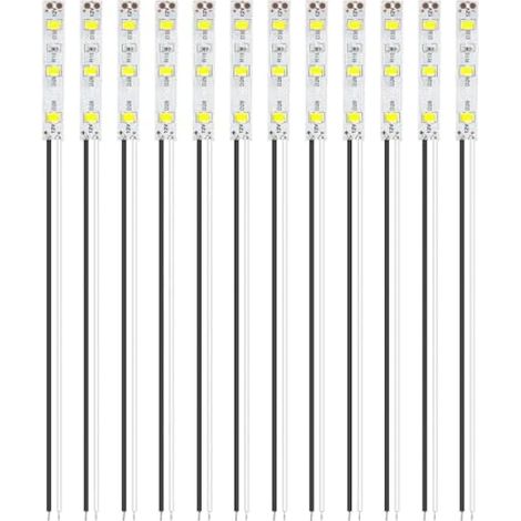 12 Pièces 50mm Pré Câblées LED SMD, Modélisme 2835 12-18V LED Bandes, Blanc (1/5)