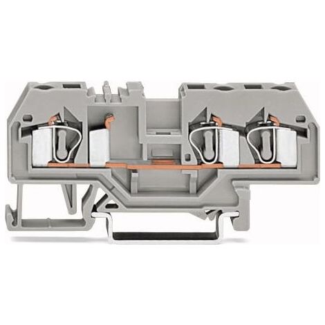 Conector de barra colectora de 3 hilos, 4 mm², gris, 281-681