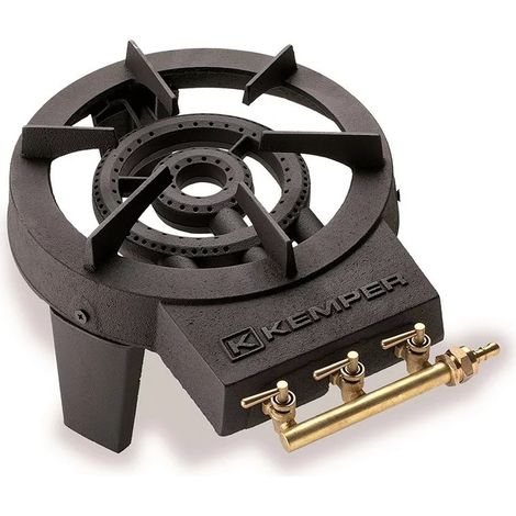 Réchaud à gaz fonte 8,6 kW – 2 brûleurs – 3 robinets laiton – Pour butane et propane – Usage extérieur professionnel (1/10)