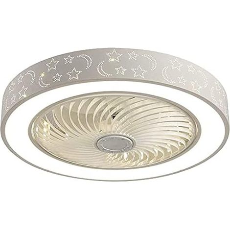 50CM Plafonnier Ultra Fin À Intensité Variable, Ventilateurs de Plafond Avec Lampes, Économie D'Énergie Led, Lustre Invisible Silencieux Pour Chambre À Coucher, Chambre D'Enfant, Bureau, Télécommande (1/5)