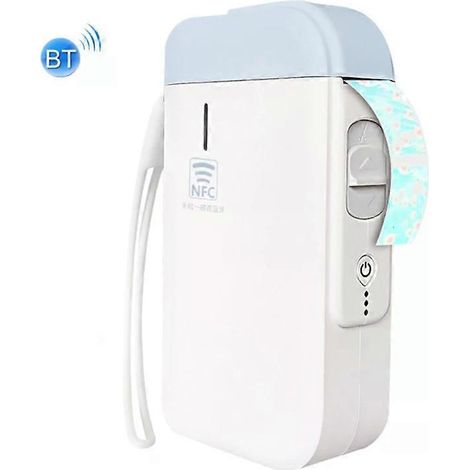 Imprimante d'étiquettes Bluetooth portable - Rechargeable par USB, Comprend 5 rouleaux blancs, (1/2)