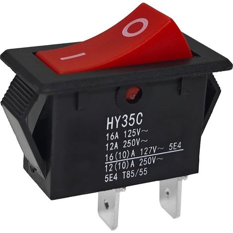 AC 125/250V Rocker Switch for HY35C, Rocker Switch with Waterproof Cover 2 Pole On/Off, Easy On/Off Control for Industrial and Home Use