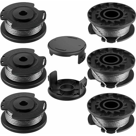 Bobine de Coupe Bordure, Fil Rechange pour Bosch, 6 Bobines Nylon Auto-Alimentation F016800385, 2 Couvercles F016F04557, Compatible Art 23/26SL DRIVE