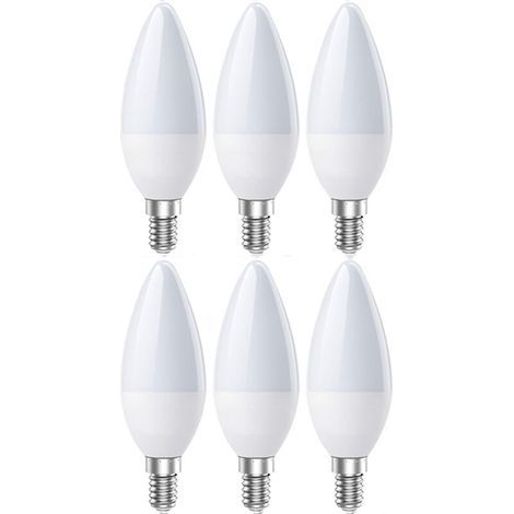 E14 LED-Lampen, E14 Kerzenlampe, Kaltweiß 6500K, 5W 600 Lumen, entspricht 60W Halogenlampen, 200° Abstrahlwinkel, nicht dimmbar, 6er-Pack [Energieklasse 2] (1/5)