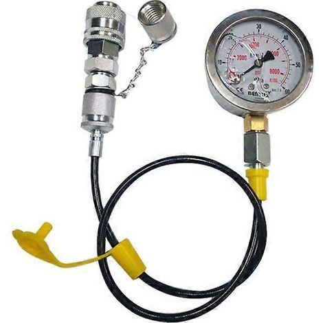 Compatible avec les pelles hydrauliques JCB et Caterpillar C/AT : raccord rapide, manomètre, flexible de test de pression, raccord de test pour pompe hydraulique. (1/5)