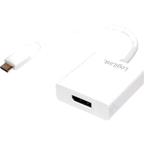 Adaptateur USB 3.0 DisplayPort femelle USB C prise male 140mm - Blanc