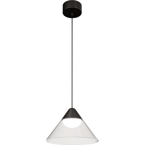 Suspension Led Ark Surface 6W 90º 2700K Noir/Transparent, Design Conique Pour Usage Intérieur - Beneito & Faure - Éclairage (1/4)