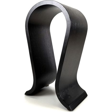 Soporte para auriculares negro Soporte de madera para auriculares para oficina o videojuegos Soporte para auriculares (1/5)