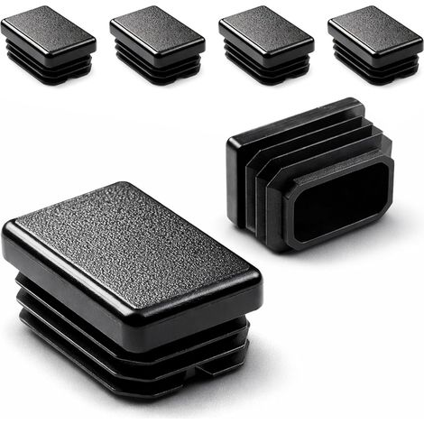 Bouchons Pied de Chaise - Lot de 4 - Plastique Noir - Protection Sols et Tubes Carrés - Maison et Pro - 40x27mm (1/5)