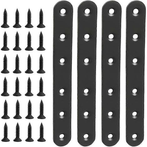 équerres plates droites en acier inoxydable pour la réparation du bois et du métal, équerres de jonction pour (1/2)