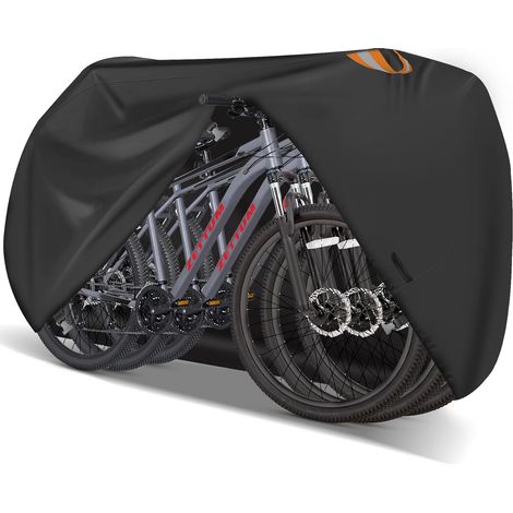 Housse de vélo pour 3 vélo – Housse de vélo stationnaire pour le rangement extérieur imperméable et robuste, revêtement PU 600D pour vélo de montagne, route, plage, cruiser (1/5)