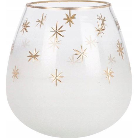 Home Styling Collection Portavelas Estrellado Transparente 14 cm