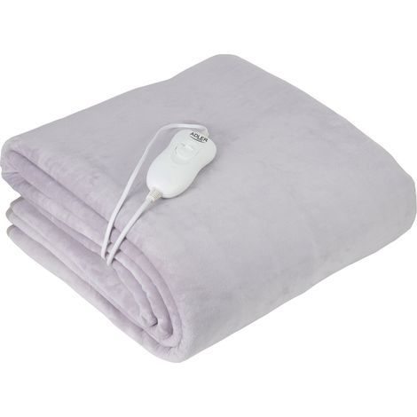 Adler AD7425 Chauffe-lit électrique 150 x 80cm, 3 niveaux de Température, Lavable, Lit Simple 60W Violet