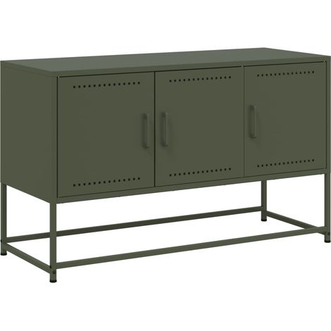 Mobile TV multimediale scaffale per televisione televisione buffet sala da pranzo soggiorno camera da letto oliva 100,5 x 39 x 60,5 cm verde acciaio 020028251