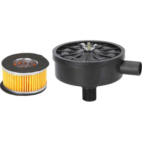Filtre silencieux pour compresseurs d'air, noir, pour souffleurs, chaudières, raccords d'échappement, en plastique