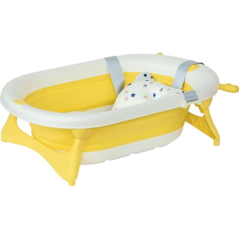 Baignoire pour bébés, design rembourré, portable et pliable, motif solide (1/2)