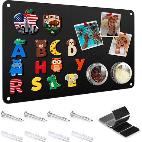 Tableau Magnétique Mural,Plaque Aimantee pour Magnets,42x30cm,Noir (1/5)