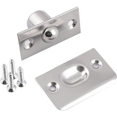 Lot de 2 verrous à bille en acier inoxydable avec gâche (1/5)