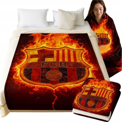 Barcelona-Fußballdecke, Winterdecke, weich und warm, 130 x 150 cm (1/5)