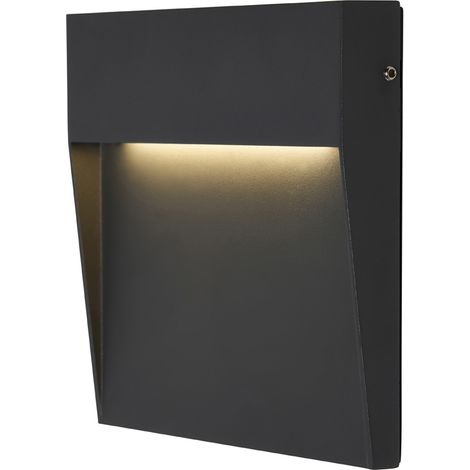 Litecraft Ciar Wall Light Outdoor Square 16cm 3W Integrated LED - Anthracite (1/5)