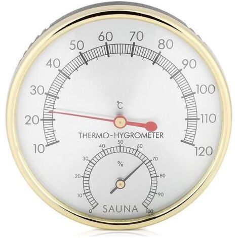 Thermomètre de Pièce de Sauna, Hygromètre-thermomètre D'intérieur D'hygromètre de Thermomètre à Cadran en Métal pour la Pièce de Sauna (1/5)