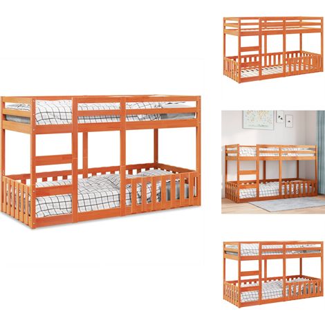 Etagenbett Wachsbraun 80x200 cm Massivholz Kiefer - Etagenbett - Etagenbetten - Hochbett - Etagenbett Kinder (1/5)