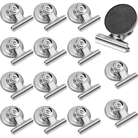 Pince Aimantée, Pince Magnetique, 15 Pièces Aimant Frigo Clips Magnétique, aimants de réfrigérateur avec pinces pour Accrocher -yd (1/4)
