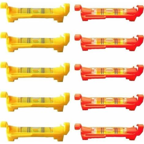 Lot de 10 mini niveaux à bulle, niveaux à corde, niveaux à carrelage, ligne de maçon, niveaux à bulle, convient pour la maçonnerie, la plomberie, l'industrie du bâtiment, les mesures techniques (1/4)