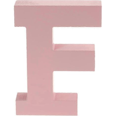 Lettres décoratives murales en bois rose de 26 lettres de l'alphabet-F (1/5)