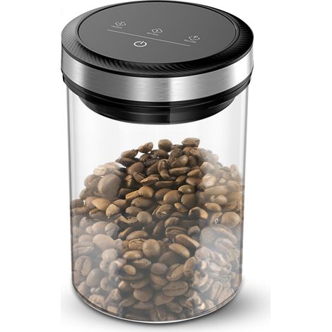 Botes à café sous vide avec couvercles hermétiques 33° Pot de stockage à écran tactile automatique et arrêt 1,6 L/54 oz Récipient multifonctionnel en verre de qualité alimentaire allant au lave-vaisse (1/5)