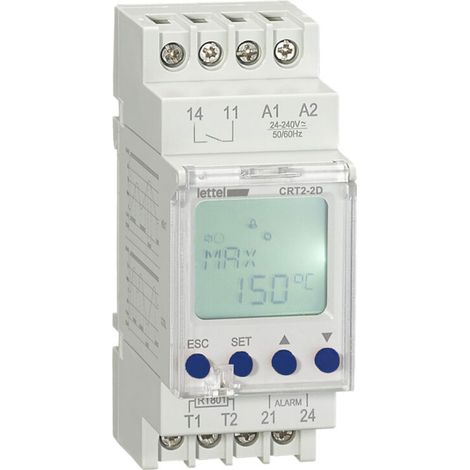 LETTEL - Thermostat digital modulaire mode chaud/froid à 1 pt de consigne, 1 NO/NF 16A. - CRT2-2D